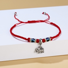 Butterfly Elephant Turtle Owl Cat Blue Eyes Red Rope Adjustable Bracelet Women Jewelry Elephant